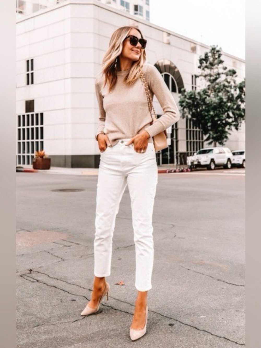 Everlane The Cheeky Denim- White Ankle Jeans